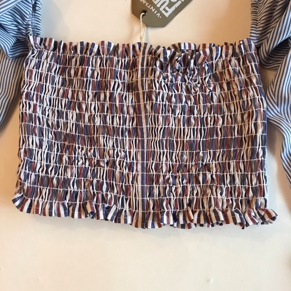 LF Furst of Kind Shirred Crop Top Sleeves NWT $120 - Picture 6 of 9